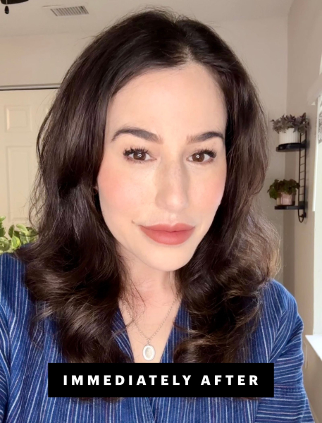 Marci Robin wearing a blue shirt
