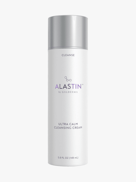 Alastin Ultra Calm Cleansing Cream in branded component on a light gray background