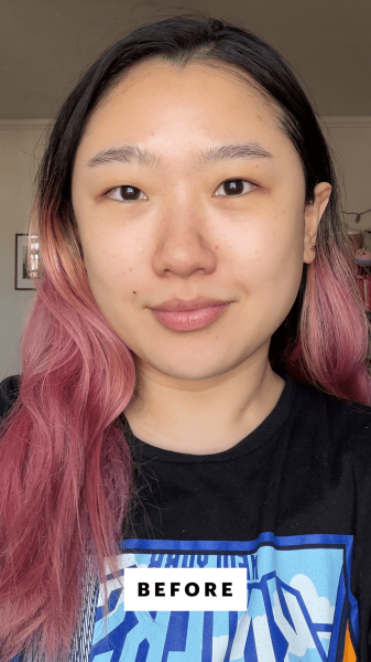 Han before applying the Eadam Cashmere Peel Milky Exfoliant Hydrating Essence